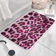 thumbnail image 3 of Pink and Gray Of Leopard Print Flannel Non Slip Door Rugs,Washable Door Mats Indoor,Decorative Door Mats,Dirt-Resistant and Absorbent Doormat for Entrance,Bedroom,Kitchen,Bathroom,31.5x17in(80x43cm), 3 of 4