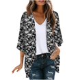 thumbnail image 2 of Cárdigan de manga larga para mujer, blusa informal estampada con bolsillo, abrigo tipo cárdigan para mujer, 2 of 5