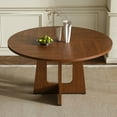 thumbnail image 2 of 47''Round Dining Table for 4, Paproos Large Wood Kitchen Table, Dining Room Table with Thickened Wooden Tabletop, Circle Dinning Table Dinner Table for Kitchen Dining Room, Brown(Only Table), 2 of 11