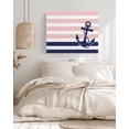 thumbnail image 3 of Anchor Pink Wall Art for Living Room,Canvas Picture Wall Decor for Bathroom Bedroom,Modern Navy Blue White Striped Nautical Painting Artwork for Office Kitchen Hallway Dining Room Home Decor 20"x24", 3 of 8