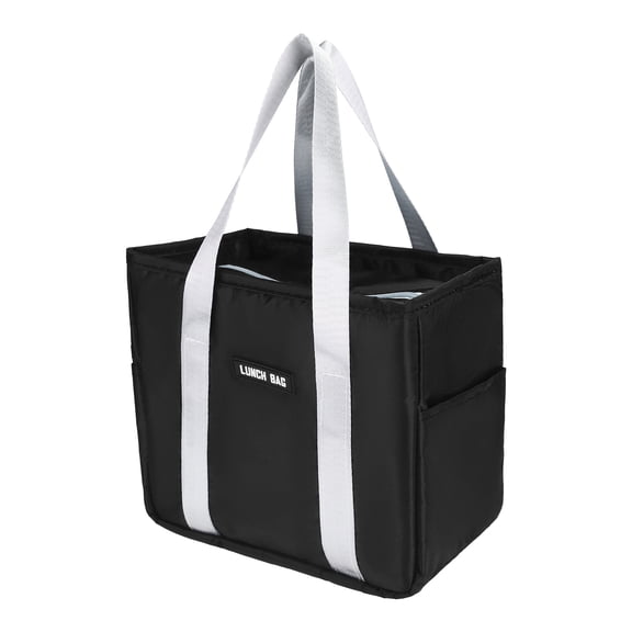 Unique Bargains Insulated Lunch Bag for Women and Men for Work Office Black