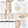 thumbnail image 5 of Half Slips for Women - Elegant Midi Length Satin Half Slips for Under Dresses with Side Slit, Anti Static Non See Through Lace Trim Elastic Waist for All Occasions, 5 of 7