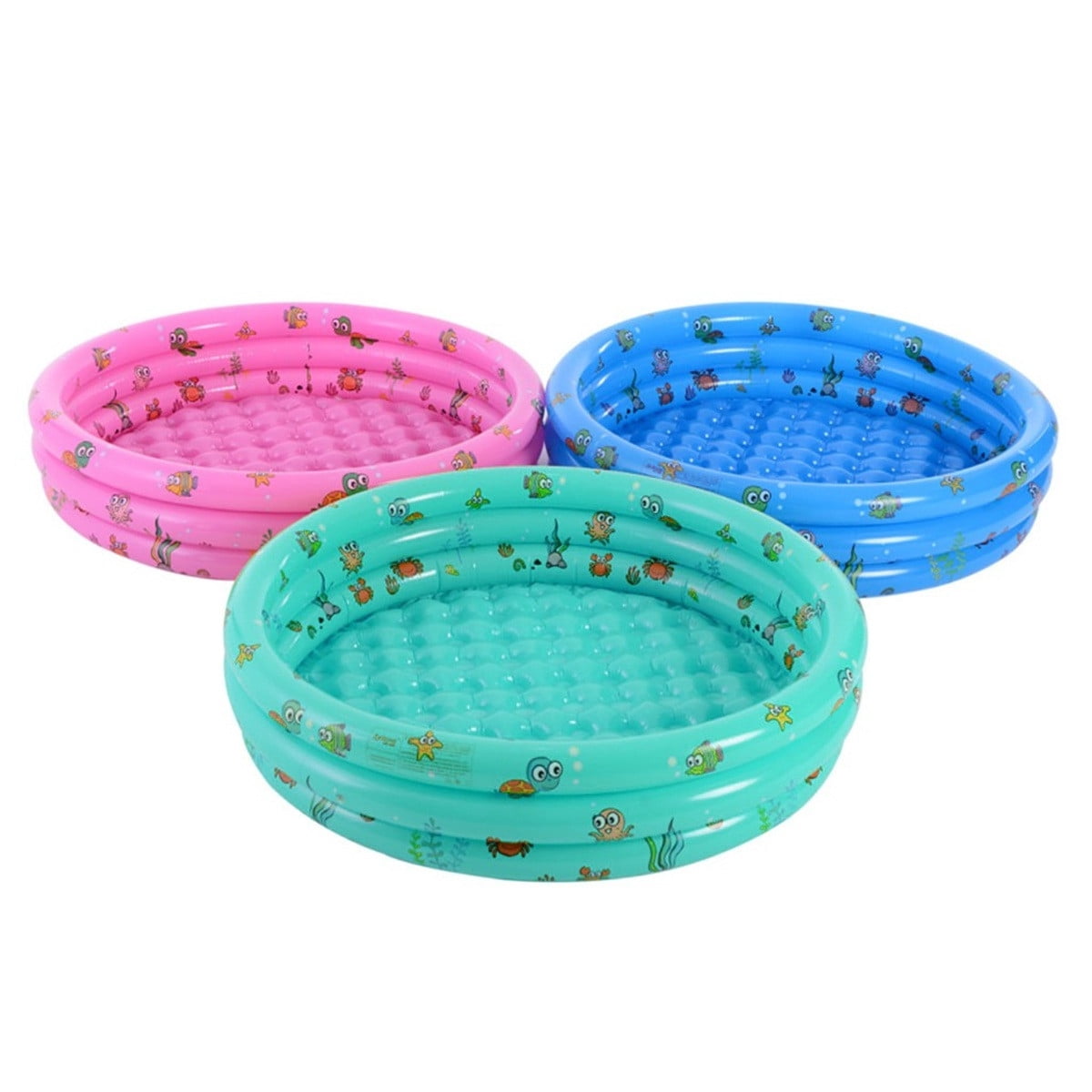Yanxiao Pink 3 Rings Kiddie Pool for Toddler, 51.2”X15.8” Ocean World Round Kids Swimming Pool, Baby Ball Pit Inflatable Pool, Kids Pool for Indoor or Outdoor