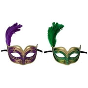 Mardi Gras Multi Color Feather Mask Assortment, Unisex, for Adult, by Way To Celebrate