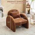 thumbnail image 4 of Mid Century Modern Accent Chair with Velvet Fabric,Barrel Armchair for Living Room,Comfy Upholstered Accent Sofa Chair with Armrest, Boucle Chair for Bedroom Apartment Office Study, 4 of 8