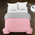 thumbnail image 2 of Pop Shop Tommy Toutes Saisons Alternative au Lavage Facile Réversible Basique Microfibre Ultra Douce Uni Simple Texturé Couette Couverture, Simple, Rose et Gris, 2 of 4