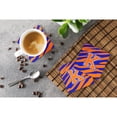 thumbnail image 3 of Letter K Initial  Tiger Stripe - Blue Orange  Foam Coaster Set of 4, 3 of 3