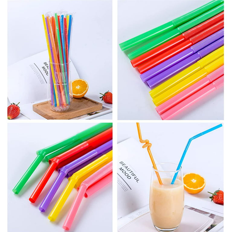 200 Flexible Reusable Straws Drinking Party Straws Set For Kids And Adults  Bendable Drinking Straws Multi Colored Bendable Straws For Birthday Parties