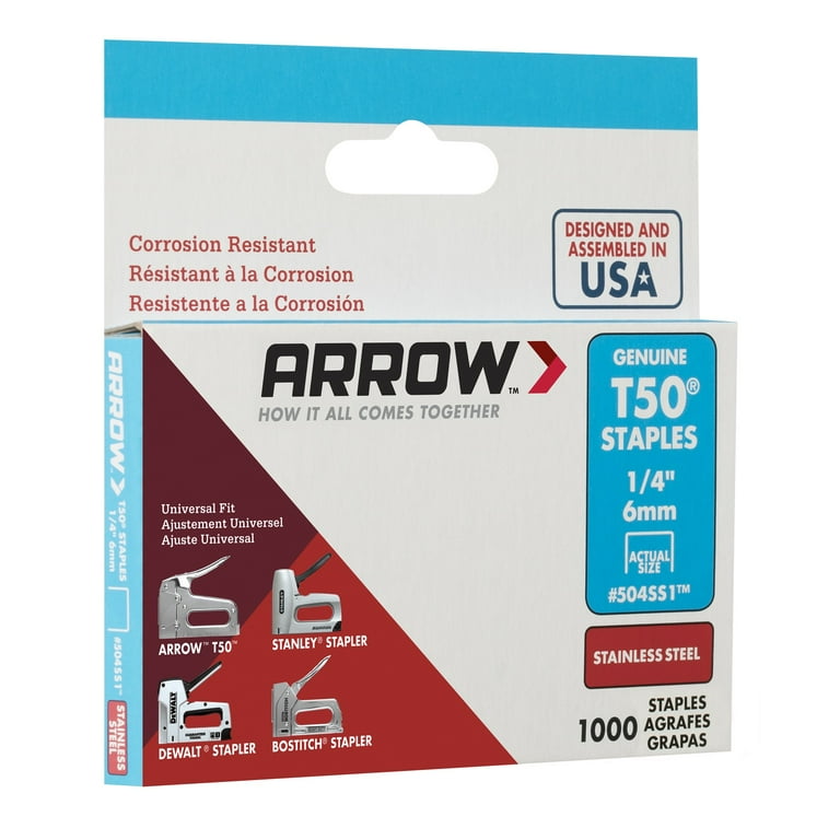 Arrow T50 1/4-Inch Heavy Duty Staples, 1000 Count Arrow T50 1/4-Inch Heavy Duty Staples, 1000 Count