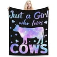 thumbnail image 3 of Cow Blanket Sky Cow Fleece Throw Blanket Fuzzy Plush Super Soft Warm Cute Cow Decor Stuffed Animal Bedding Blanket Gifts for Boys Girls Kids Adult Men Women 50"x60", 3 of 6