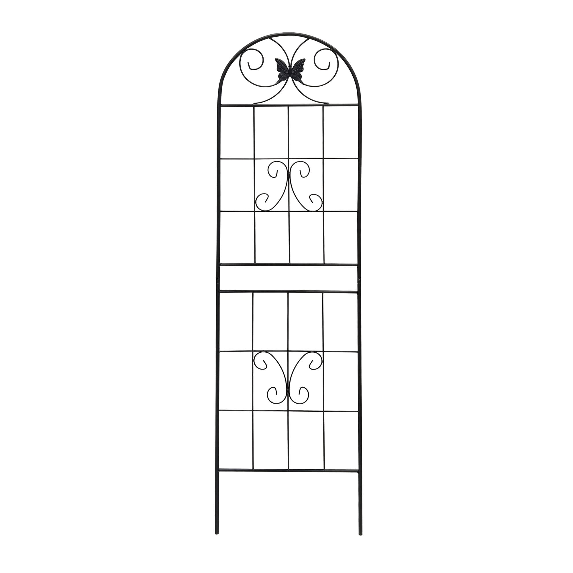 Heavy Duty Rustproof Black Iron Garden Trellis 2 Pack  71" x 19.7" For Potted Plant Support & Climbing Vines
