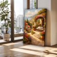 thumbnail image 3 of Arte de lienzo con impresión de paisaje de terraza mediterránea, decoración mural para cafeterías, estética decorativa, fácil de colgar, 3 of 8