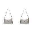 thumbnail image 1 of Bolso Hombro Con Lazo A La Mano Cuero PU para Mujer (plata), 1 of 9