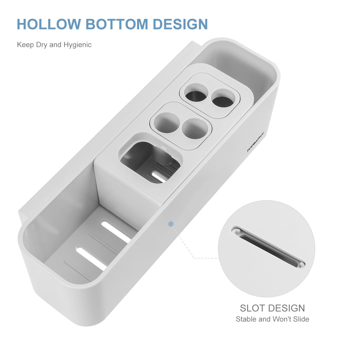 TOPBATHY 1PC Multifunctional Toothbrush Holder Wall Mounted No Drilling Storage Organizer for Bathroom Home TOPBATHY 1PC Multifunctional Toothbrush Holder Wall Mounted No Drilling Storage Organizer for Bathroom Home