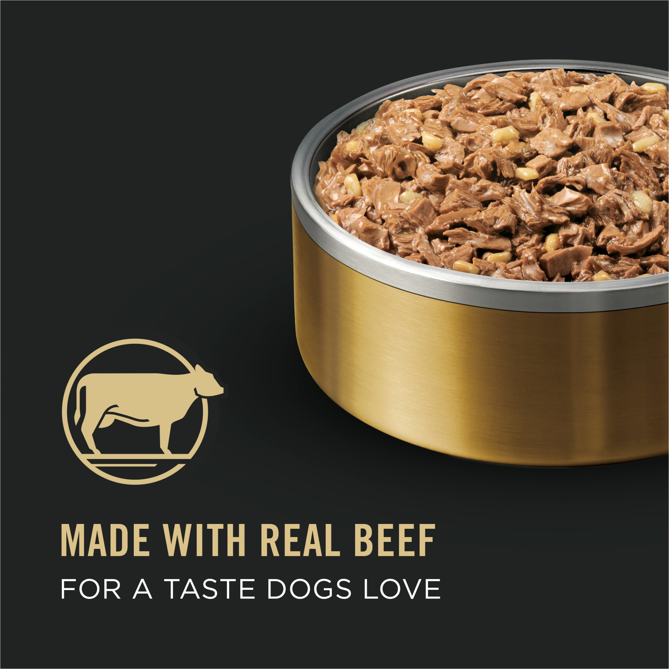 Purina Pro Plan Bright Mind Wet Dog Food, High Protein Soft Beef & Brown Rice, 10 oz Tub