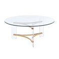 thumbnail image 1 of ACME Table Basse Ron Sosi en Verre Trempé Clair et Doré, 1 of 5