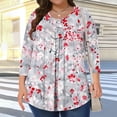 thumbnail image 4 of T Shirts for Women Plus Size 3/4 Sleeve Round Neck Gradient Plus Size Solid Color T-shirt Home Casual Top Pink XXL, 4 of 6