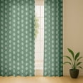 thumbnail image 6 of Vargottam Green Block Leaf Print Sheer Georgette Curtains for Windows & Small Doors - Set of 2 Panels, 72" Long, Grommet Top, Printed Light Filtering Drapes for Living Room or Study, 6 of 9