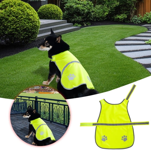 Reflective Vests Adjustable Service Vests Outdoor Night Walking High Visibility Pet Clothes Birthday Gift For Pet Dog Cat 13.8"