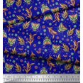 thumbnail image 3 of Soimoi Poly Georgette Fabric Leaves,Floral & Housefly Insects Printed Craft Fabric by The Yard 52 Inch Wide, 3 of 3
