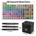 thumbnail image 3 of 100 Colors Alcohol Markers Set, Double Tip Paint Pens Art Marker Set for Coloring, Painting, Sketching, Card Making and Illustration, 3 of 6