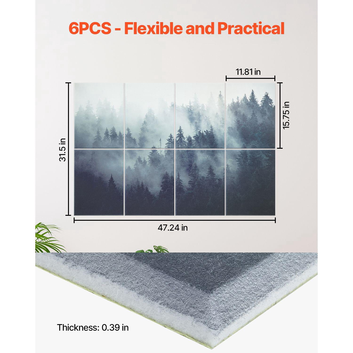 8 Pack Self Adhesive Acoustic Panels 63x23.62x0.4 Inch Soundproof Wall Tiles Decorative Sound Dampening Boards for Home Office Studio Gaming Room Theater
