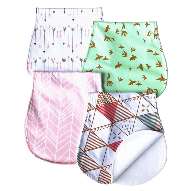 Arnzion Paños para eructar para bebé, juego de eructos curvos, absorbentes y suaves, valiosos, paquete de 4
