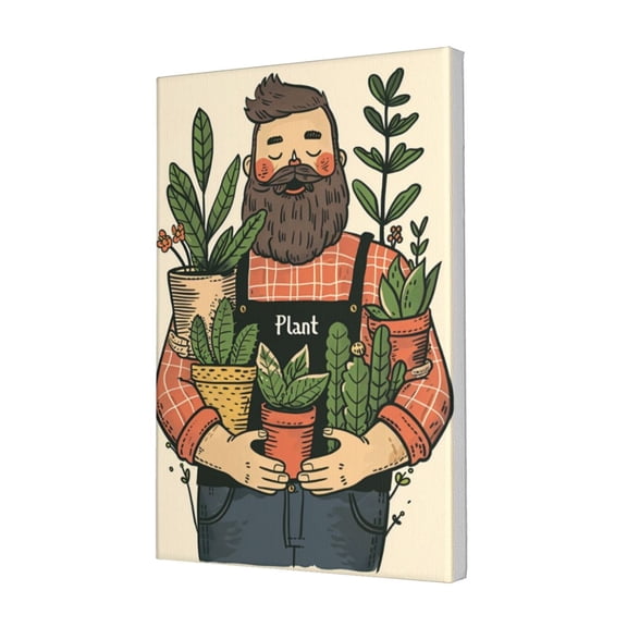 12x18 inch Flower Plant & Man 'Plant Daddy' Slogan Canvas Pictures,Home Bedroom,Plantation,Florists,Yard Wall Decor Painting Prints,Gift For Plant & Flower Lovers Gift,Modern Art Plant Poster