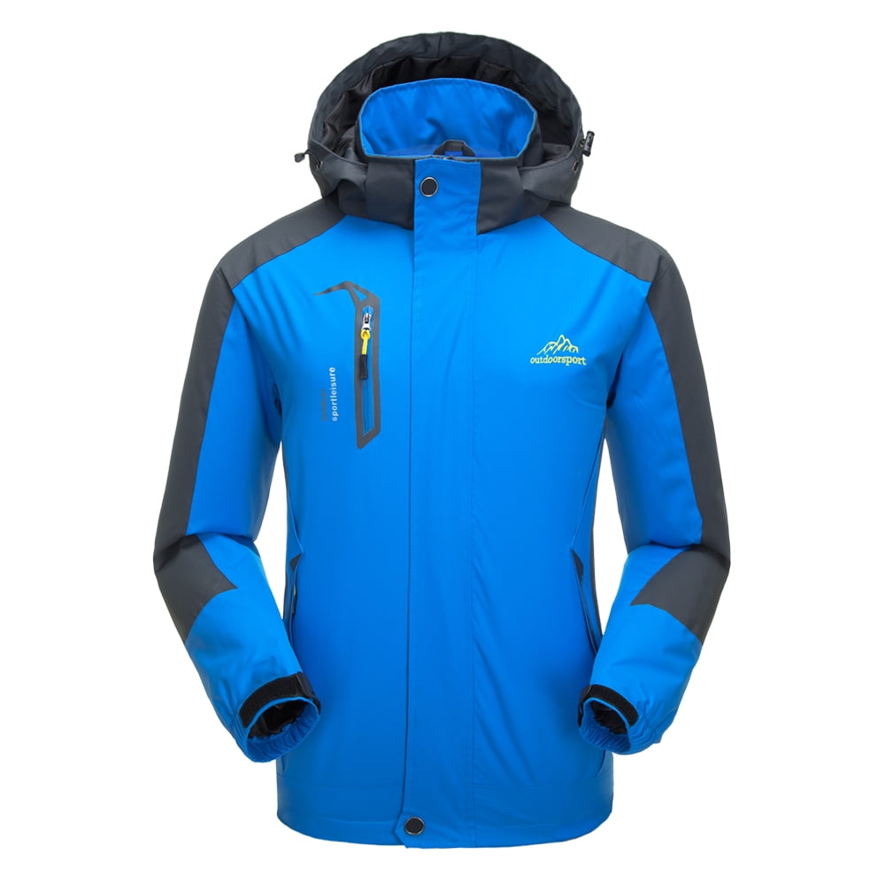 Windproof Softshell Jacket for Hiking Mens Waterproof Jackets with Hood S, Dark Green Outdoor Raincoat Rain Jacket