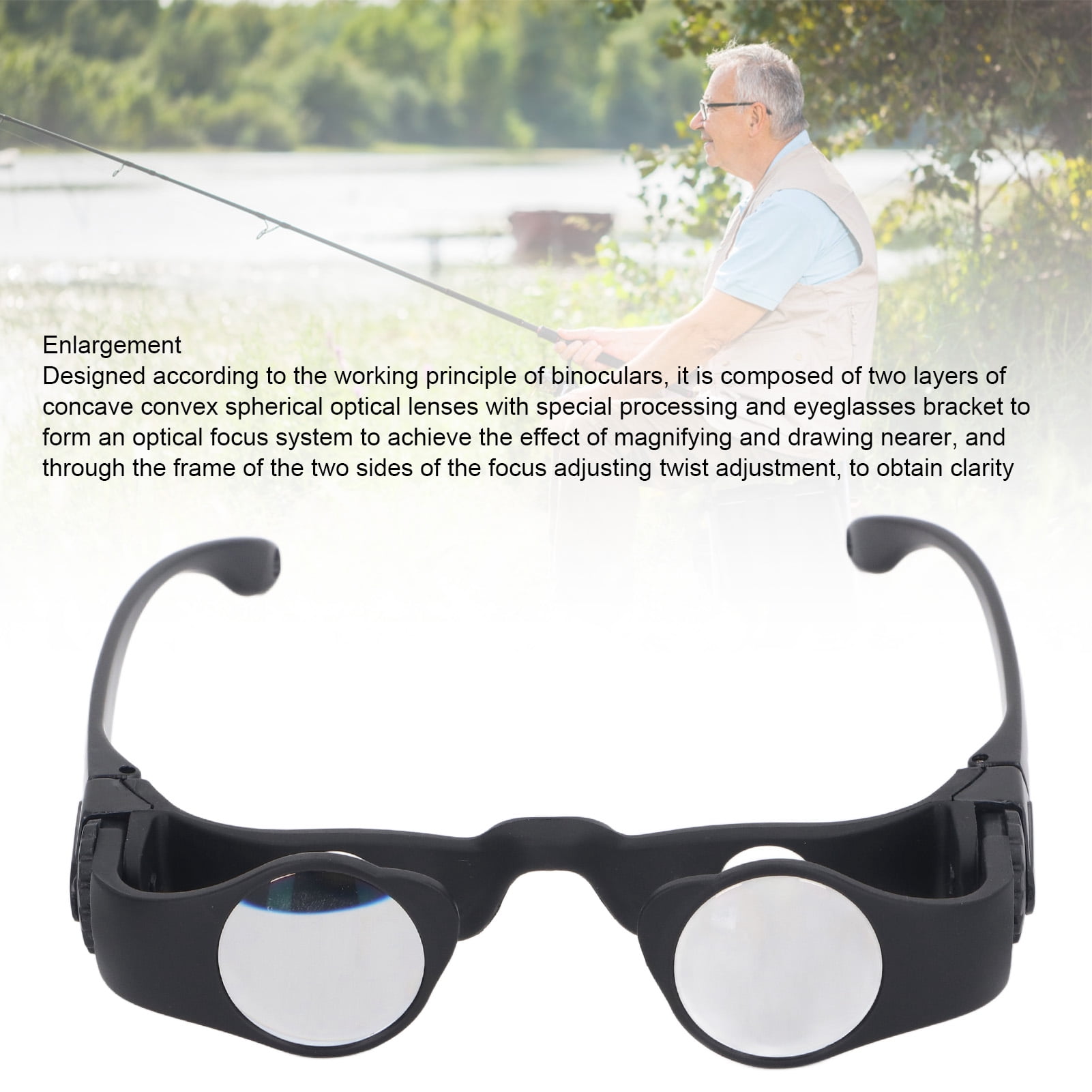 M Buder Fishing Binoculars 8X Magnification HD Optical Lens Portable Binocular Glasses Telescope for Fishing Bird Watching Sports Concerts Theater (6.69 inches / 17 cm)