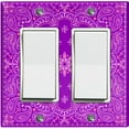 thumbnail image 1 of Metal Light Switch Plate Cover Violet Floral Bandana Paisley Tile Pattern TIL054, 1 of 13