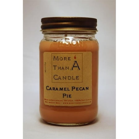 More Than A Candle CPP16M 16 oz Mason Jar Soy Candle, Caramel Pecan
