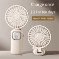thumbnail image 4 of Folding Digital Handheld Fan 3600mAh Desktop Mini Fan USB Rechargeable Summer Cooling Fan,Simple Wh, 4 of 5