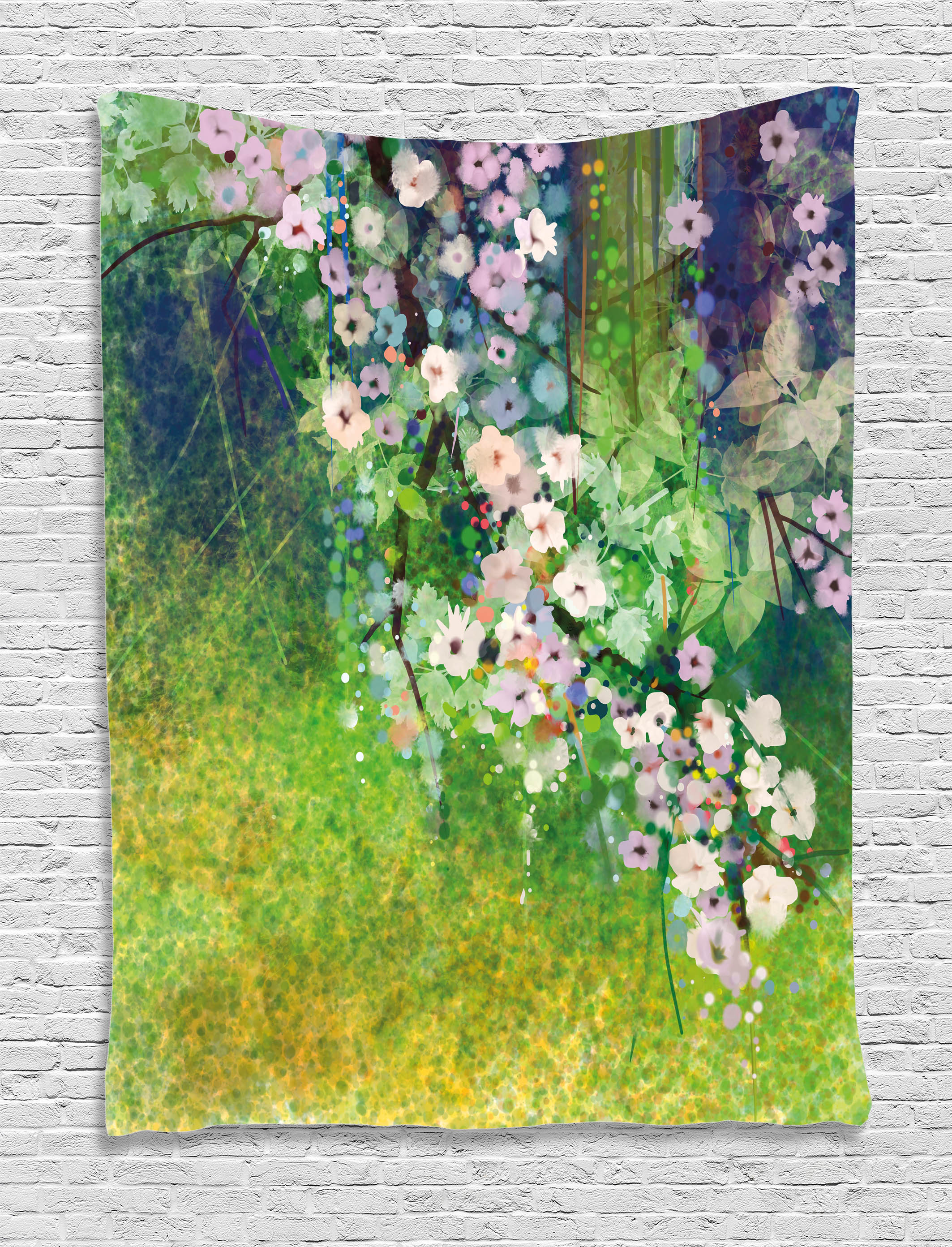 Flower Home Decor Tapestry, Traditional Japanese Cherry Blossom Sakura
