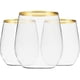 thumbnail image 5 of 24-pack Plastic Glasses without Foot - 35 cl Unbreakable Mugs with Gold Rim, 5 of 5