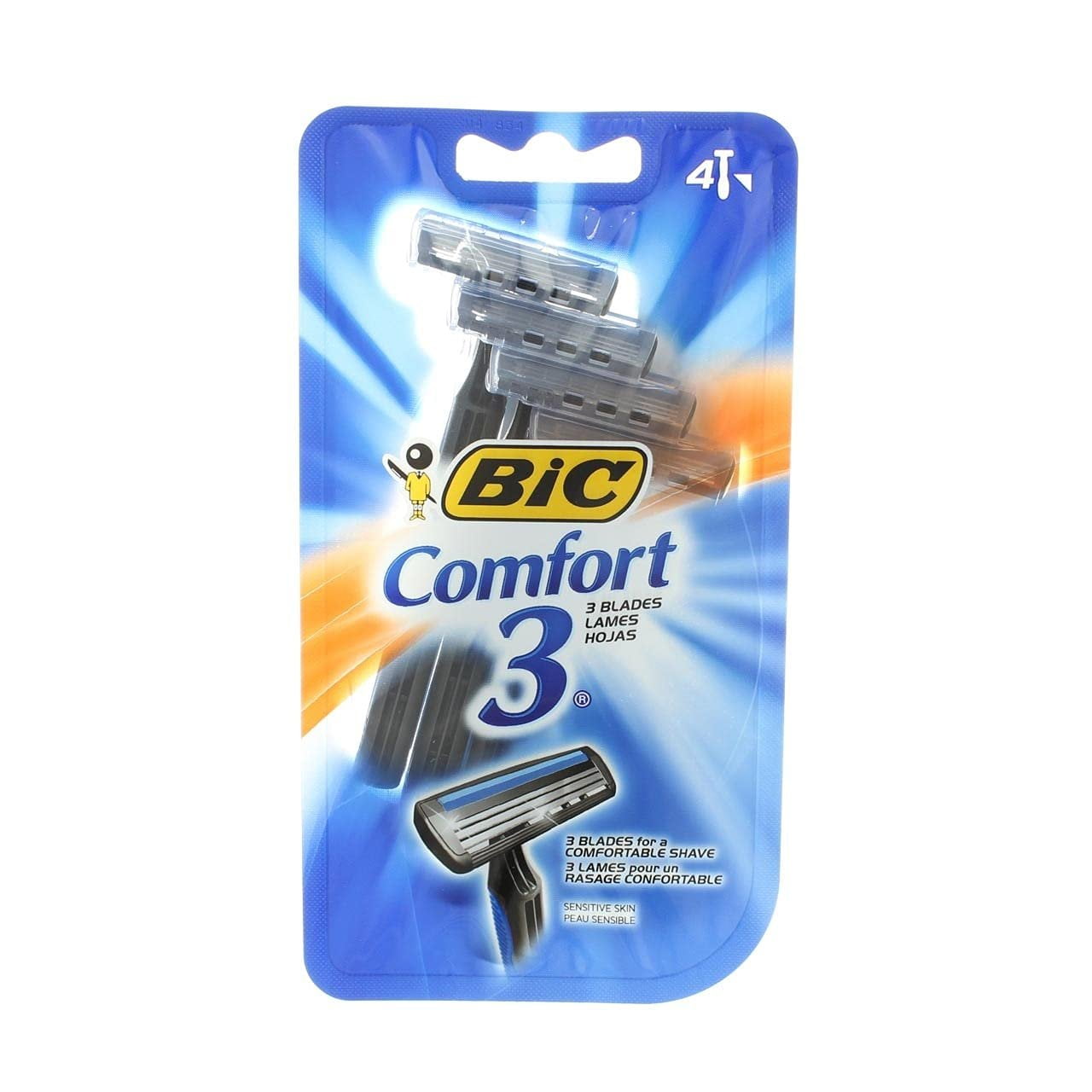 Bic Comfort 3 Blades Comfortable Shave Sensitive Skin for Men 4 ct, 6-Pack
