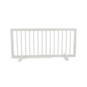 Cardinal Gates SG Wood Step Over Pet Gate - Adjustable Short Dog Gate - 20 Inches Tall - 28 Inches to 51 Inches Wide - White