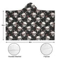 thumbnail image 3 of Wearable Blanket,Black Red Skull Burst Pattern Hooded Wearable Sherpa Blanket for Adults & Teens,Winter Poncho Shawl Wrap Cape Thick Warm,60"x80", 3 of 5
