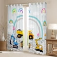 thumbnail image 2 of Feelyou Construction Truck Kids Black Out Curtains, Cute Rainbow Curtains Pack of 2 (42x63 Each), Cartoon Vehicle Theme Bedroom Curtains, Blackout Curtains Home Decor, 2 of 6