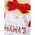 thumbnail image 6 of FEORJGP Toddler Baby Girls Valentine's Day Outfit Newborn 3M 6M 9M 12M 18M Short Sleeve Jumpsuit Letters Print Romper Crew Neck Bodysuit with Heart Tut Casual Cute 3-piece Summer Clothes Set, 6 of 9