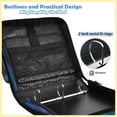thumbnail image 4 of Zipper Binder with Shoulder Strap 2 inch 3 Ring Waterproof File Folder Organizer Bag 500 Sheet Blue Butterfly in Illustration Style, 4 of 8