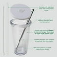 thumbnail image 2 of ZDM Reusable Iced Coffee Cup (16 Oz/Grande), Leak Proof and Double Wall Insulated Iced Coffee Tumbler, Come with Reusable Plastic and Metal Straws and Straw Cleaner, 2 of 5
