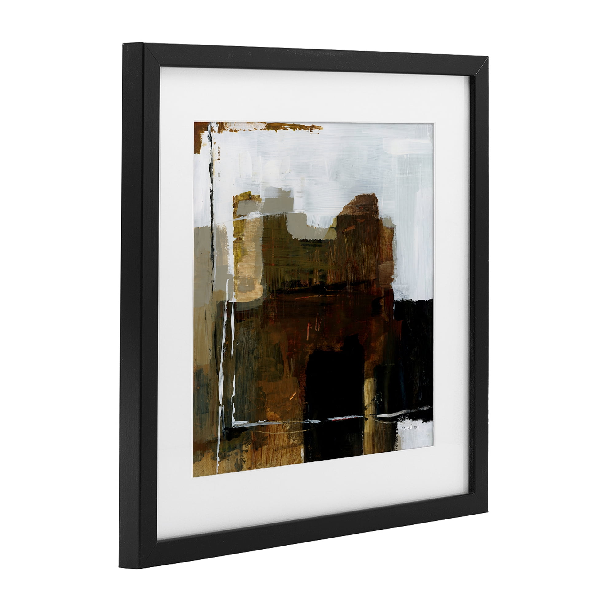 Stupell Industries Natural Abstract Earth Tones Black Framed Print Under Glass, design by Danhui Nai