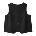 thumbnail image 4 of Women Vests Sleeveless Ladies Solid Color Vintage Tie Clasp Cotton Linen Vests Outerwear Trendy Clothes, 4 of 5