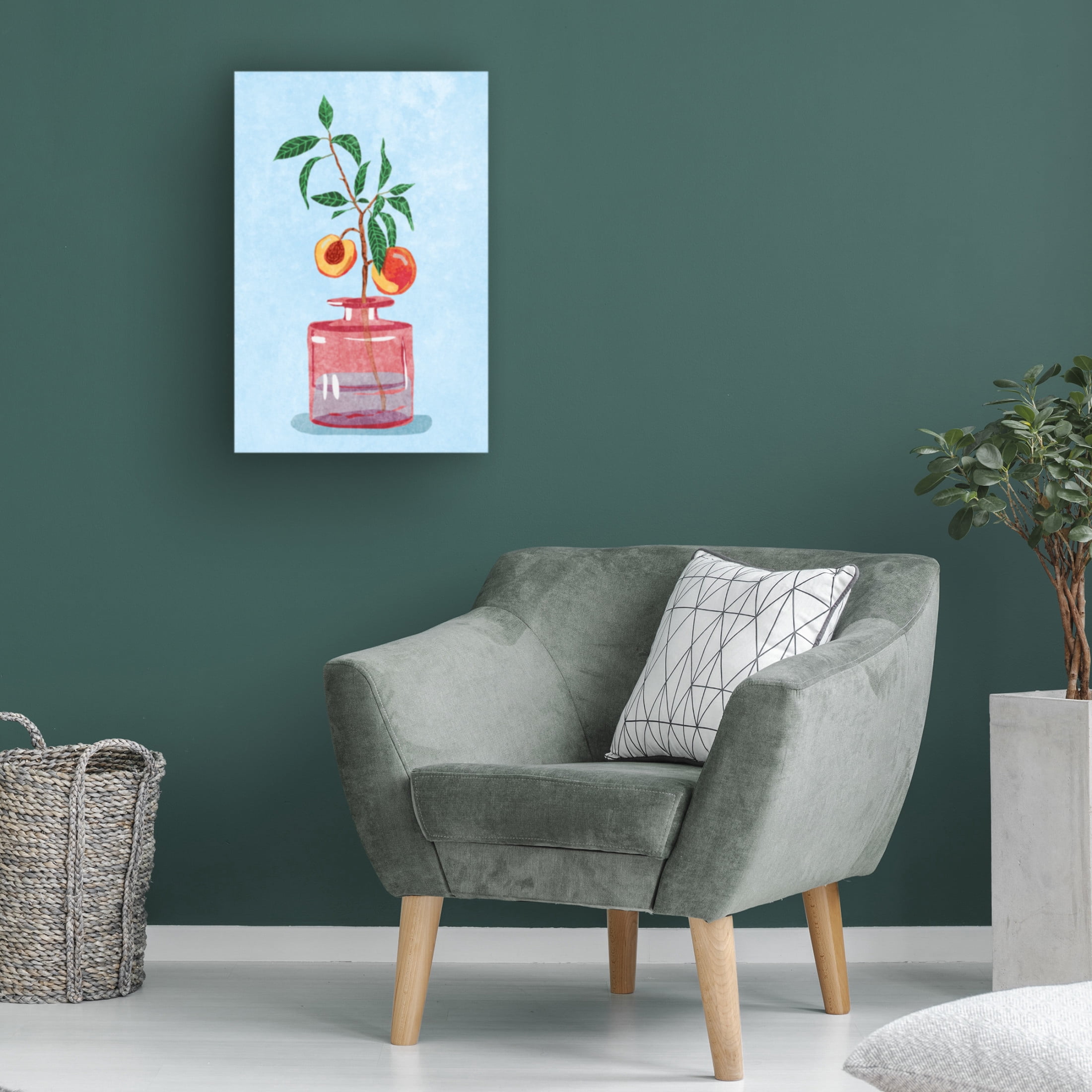 Trademark Fine Art Raissa Oltmanns  Peach Tree in Vase Canvas Wall Art