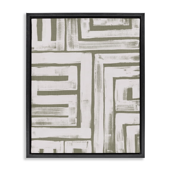 Stupell Industries Eclectic Contemporary Lines Pattern Composition Black Floating Frame Canvas Art, 25 x 31, by June Erica Vess