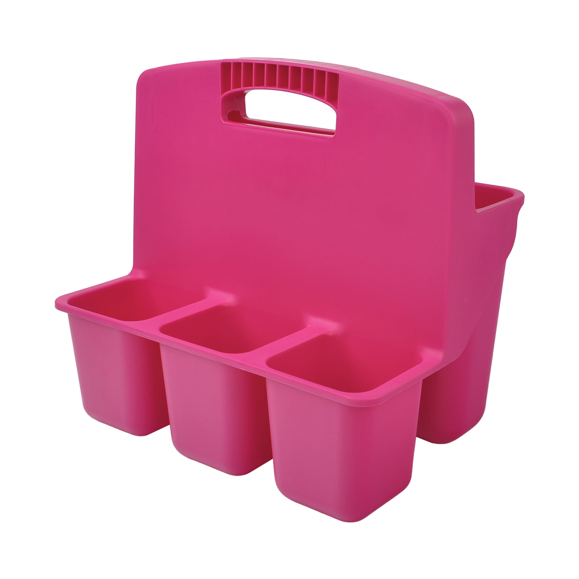 Pen+Gear 4-Compartment Plastic Supply Caddy Desk Organizer, Pink