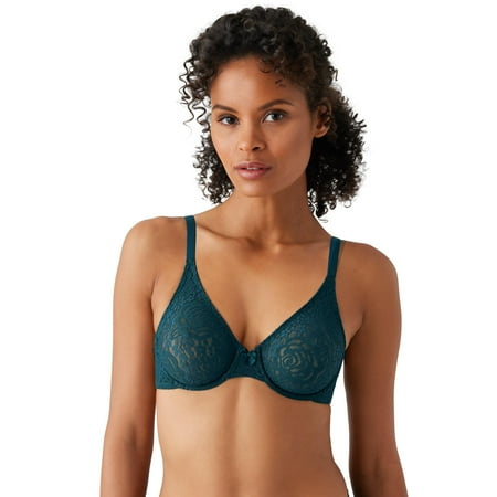 Wacoal Women s Halo Lace Unlined Convertible Underwire Bra  Dark Sea  32DDD