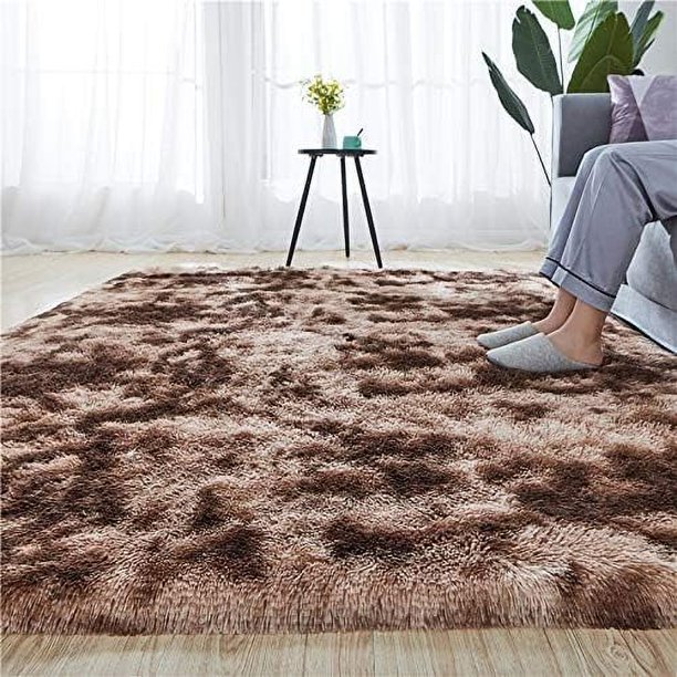 Alfombra suave y moderna para interiores de 4 x 6,6 para dormitorio, sala de estar, habitación de niños, decoración del hogar, alfombras de piel peluda y esponjosa antideslizante, cómoda alfombra