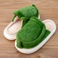 thumbnail image 3 of Cute Animal Slippers: Women Anti-slip Plush Memory Foam Novelty Green Turtle, Comfortable Home Indoor/Outdoor Warm Winter House Shoes, 3 of 5